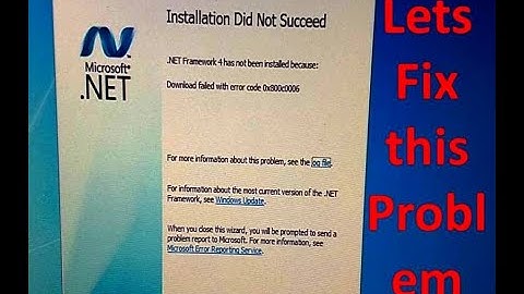 Dot Net Installation Did Not Succeed,You must first install following version of Dot Net