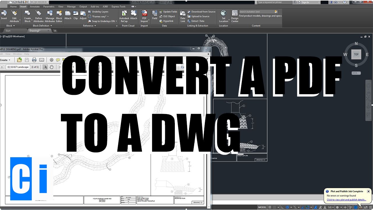 Autocad Pdf To Dwg Tutorial New 2017 Feature Youtube