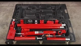 Strongway Hydraulic Portable Ram Kit - 10-Ton Capacity, 16 Pieces