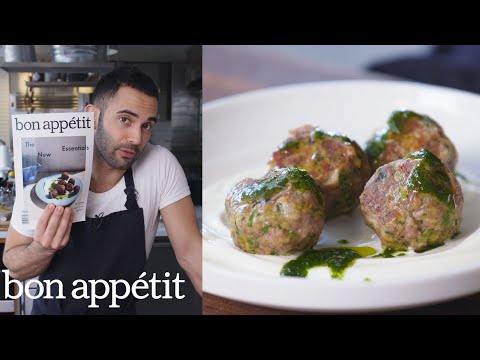 Andy Makes Spicy Lamb Meatballs with Raisin Pesto | From the Test Kitchen | Bon Appétit