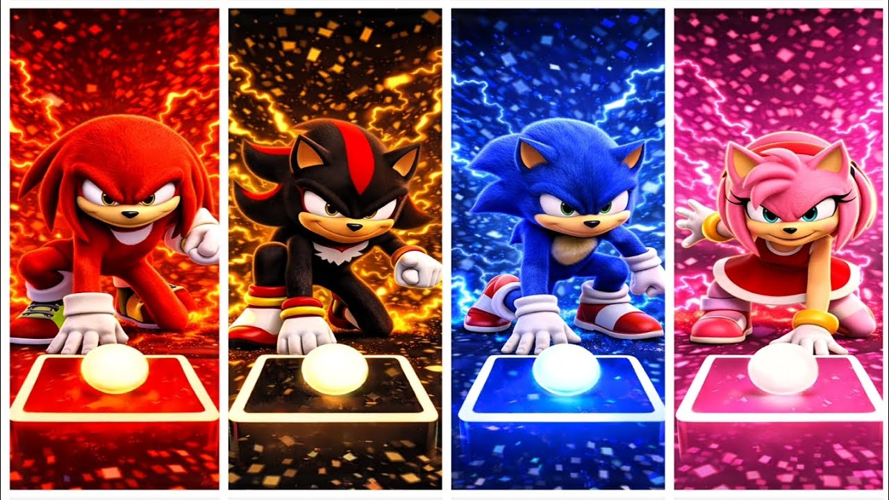 Epic Color VS Battle ⚡ Red Sonic ❤️ VS Black Sonic 🖤 VS Blue Sonic 💙 VS Pink Sonic 💖 | Tiles Hop