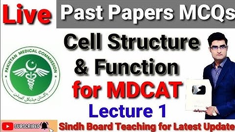 Live MCQs Discussion of Past Papers of "Cell Structure and Function" Lecture 1 (MDCAT)