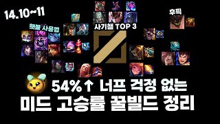 14.10 너프 걱정 없는 미드 54% 이상 고승률 꿀챔 정리