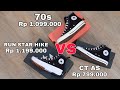 Compare  converse run star hike vs 70s vs ct as on feet