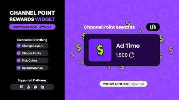 Twitch Channel Points Rewards Widget • Redemption Alerts for StreamElements & OBS
