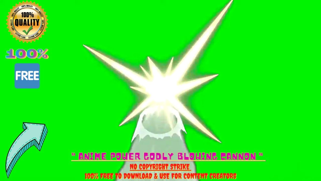 Anime Power Godly Blowing Cannon💥With 🔊 On Green Screen No Copyright Strike✔️100% Free & Use 👍
