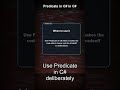 Confused about Predicate in C# in C#? #dotnet #coding #chatgpt #programming #csharp #viral #ai