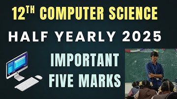 12th Computer Science Half yearly important questions | 2025 | Important five marks | pdf | tamil