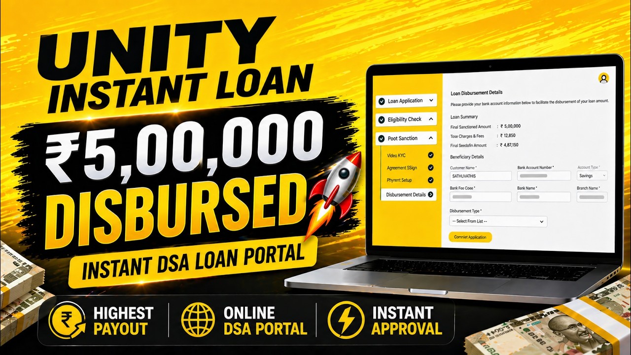 Unity Loans Unity Small Finance Bank Loan DSA Full Process | Login to Disbursal ...