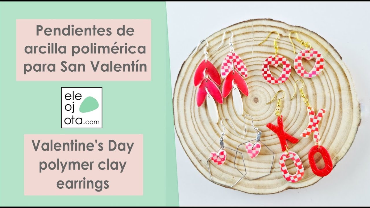 Pendientes corazones, pendientes san valentín, arcilla polimérica  Joyas  de arcilla polimérica, Joyas de arcilla, Pendientes de arcilla