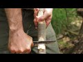 Bushcraft in the woods- Making Adjustable Pot and Frying Pan Hanger, cooking open fire, oilskin tarp