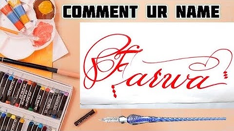 Farwa Name Signature Calligraphy Status | How to Draw, Cursive Calligraphy with Cut Marker