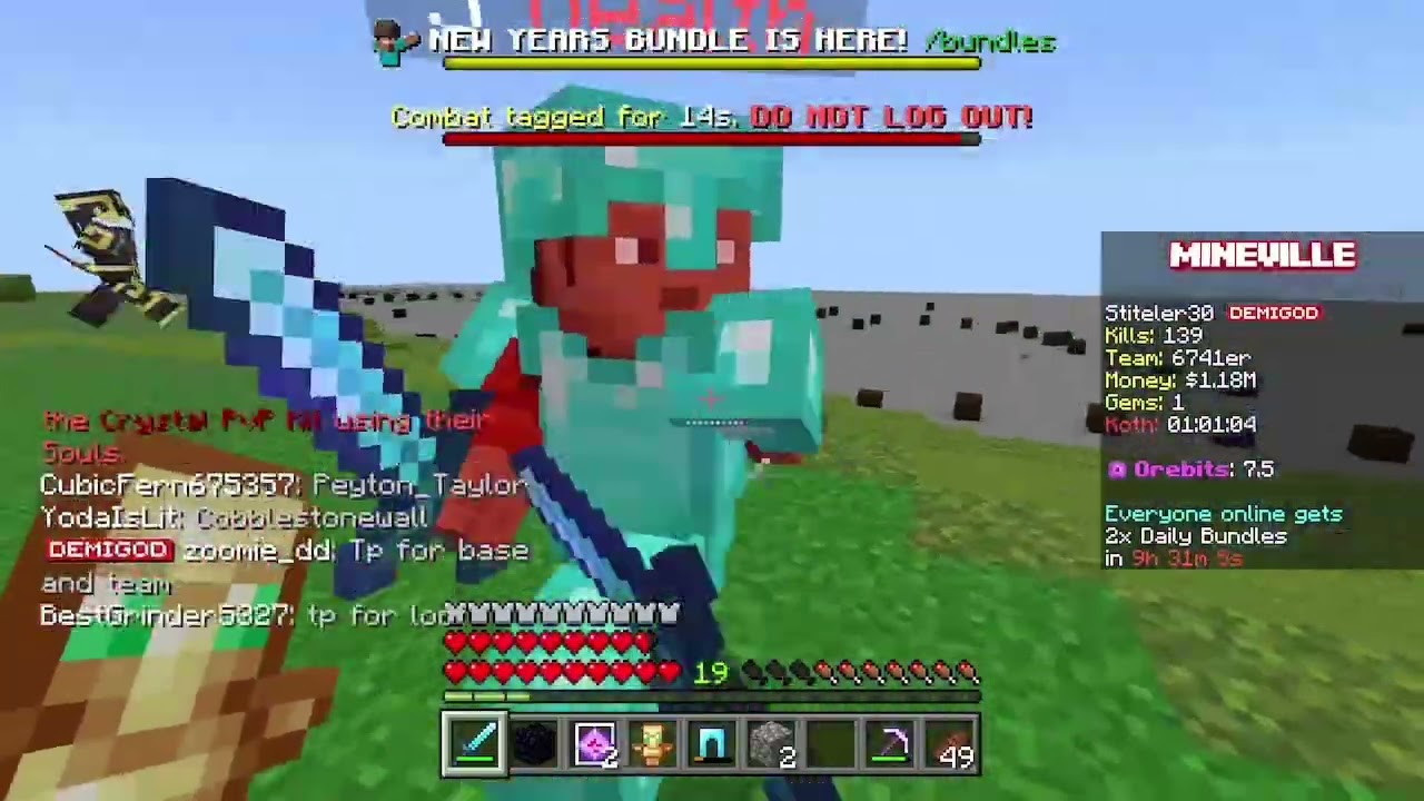 Cpvp with my friend on the Mineville server 