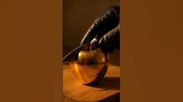 a slice of gold apple#shorts#ai #cutting video #trending video #asmr  #viral #oddlysatisfying