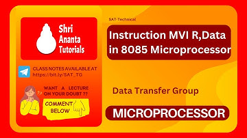 Instruction MVI R,Data in 8085 Microprocessor I Shri Ananta Tutorials -Technical