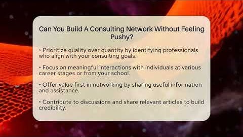 Can You Build A Consulting Network Without Feeling Pushy? | Consulting Career Hub News