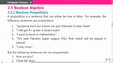 9 Computer Boolean Proposition and Truth Values