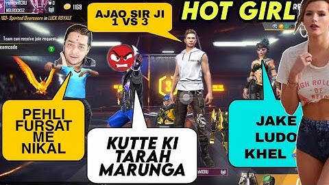 3 Random Pro Player Call Me Noob | Random Hot Girl Call Me Noob | I Challenge 1vs 3 In Custom