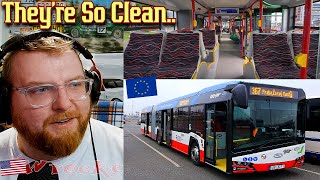American Reacts to In Depth Look at European City Buses