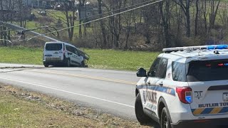School van crashes into utility pole, causing power outages