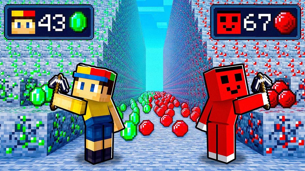 EMERALD vs RUBY AİLESİ MADEN KAZMA YARIŞI !! - Minecraft