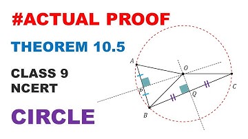 Circle through three points class 9 - Proof of Theorem 10.5 NCERT