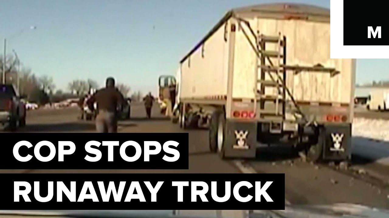 Nebraska Cop Jumps in Runaway Truck and Hits the Brakes