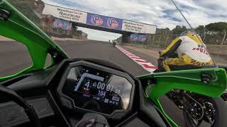 2023 ZX4RR Full exhaust full unlock test and epic battle with Corey on ZX4RR!