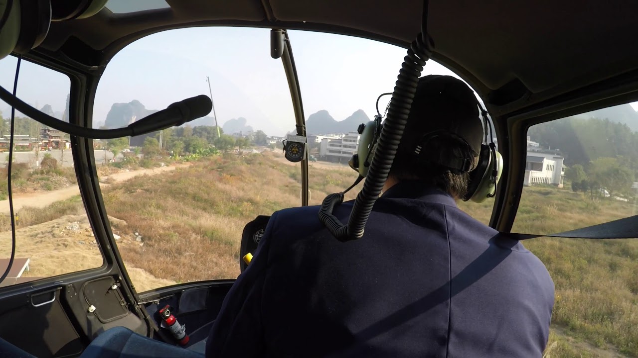 Helicopter ride over beautiful Yangshuo, China