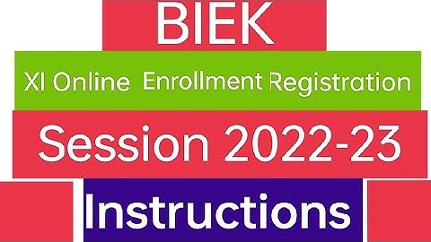 XI Online Enrollment Form Karachi Board Step by step Instructions. By : Shahid Shehzad Bajwa (SSB).