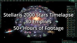 Stellaris 2000 Stars Timelapse With 80 Empires(50  Hours)