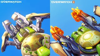 Overwatch 1 vs Overwatch 2 - Orisa changes - Audiovisual Comparison