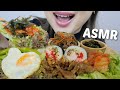 KOREAN BBQ Wrap, Japchae with Port Kimbup *NO Talking Relaxing Eating Sounds | N.E Let&#39;s Eat
