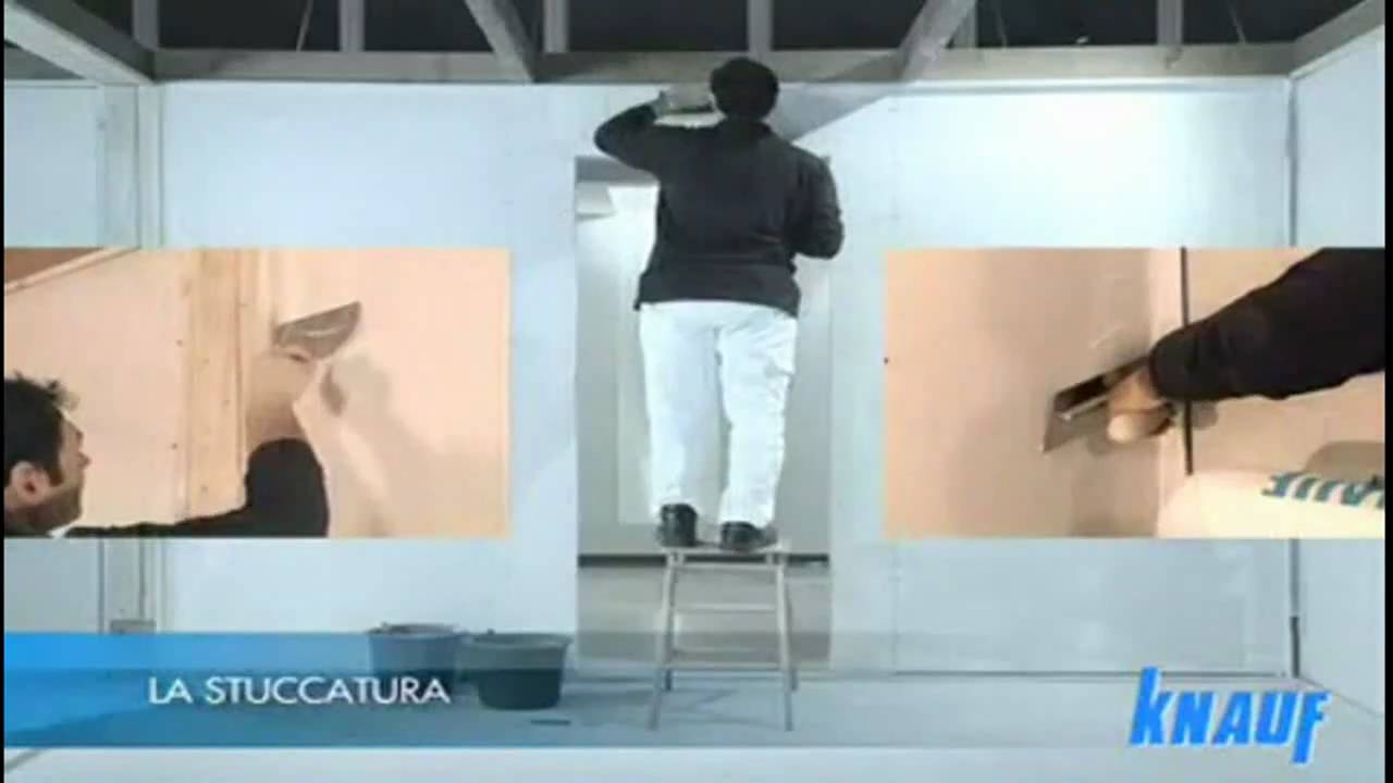 Pareti in cartongesso 3/3 stuccatura e finitura coimpertv ... Orditura per veletta controsoffitto