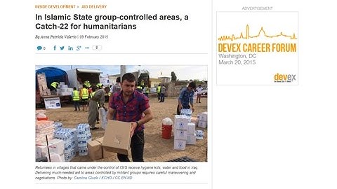 The Catch-22 for humanitarians in conflict-affected areas