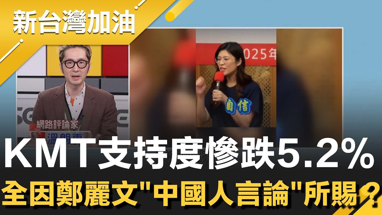 KMT支持度慘跌5.2%！全因鄭麗文