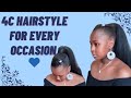 Gorgeous hairstyle on short 4c hair #hairstyle #hairtutorial #hairstylist #4chair