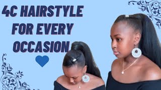 Gorgeous hairstyle on short 4c hair #hairstyle #hairtutorial #hairstylist #4chair