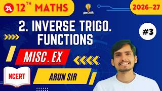 Class 12 maths chapter 2 miscellaneous Exercise | Ak Study plus | CBSE | Arun sir