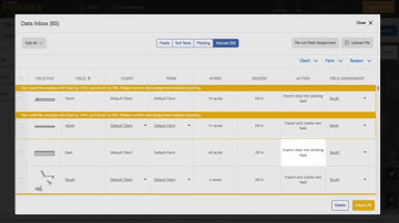 Uploading Harvest Data in Climate FieldView
