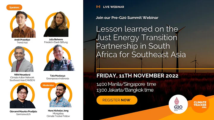 WEBINAR: Lesson learned on the Just Energy Transition Partnership in South Africa for Southeast Asia