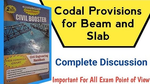 Codal Provisions of Beam and slab | RCC | Civil Booster Master class #Lrcamin #ssc_je #jsscje2023