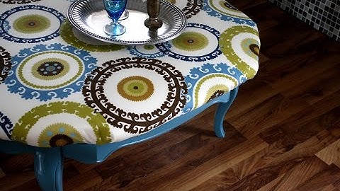 Print Fabric Ottoman Coffee Table