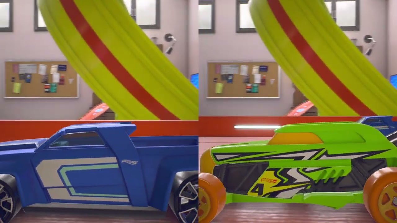 HOT WHEELS UNLEASHED two players split screen we are playing