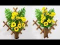 How to make a wall hanging flower vase with bamboo  wall decor craft idea diy