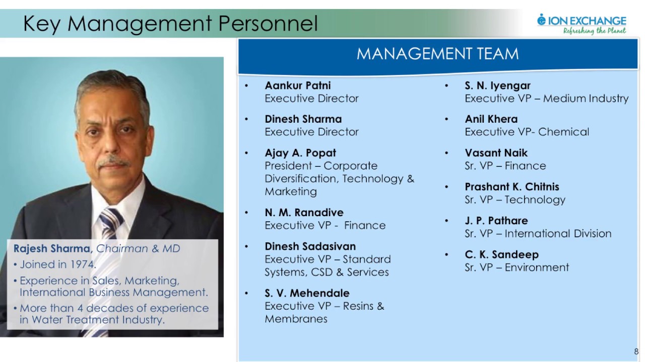 ION EXCHANGE INDIA LTD Investor Presentation for Sept 2018 results