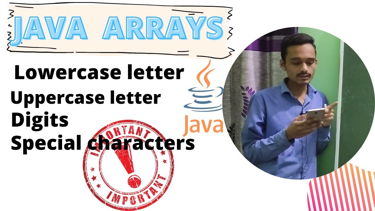 Character Array | Java Arrays | Lowercase Letter | Uppercase Letter | Digits | Special Character