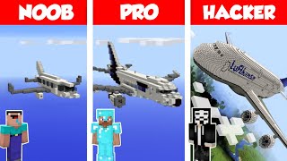 Minecraft Noob Vs Pro Vs Hacker: Airplane House Build Challenge In Minecraft / Animation