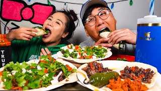 THE BEST TACOS EVER ft. JALAPEÑOS + THAI CHILI PEPPERS + TRUFF SAUCE l RECIPE l MUKBANG