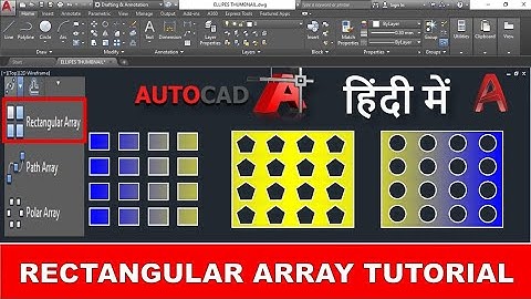 Rectangular Array command tutorial in autocad in Hindi || AutoCAD Rectangular Array cammand tutorial